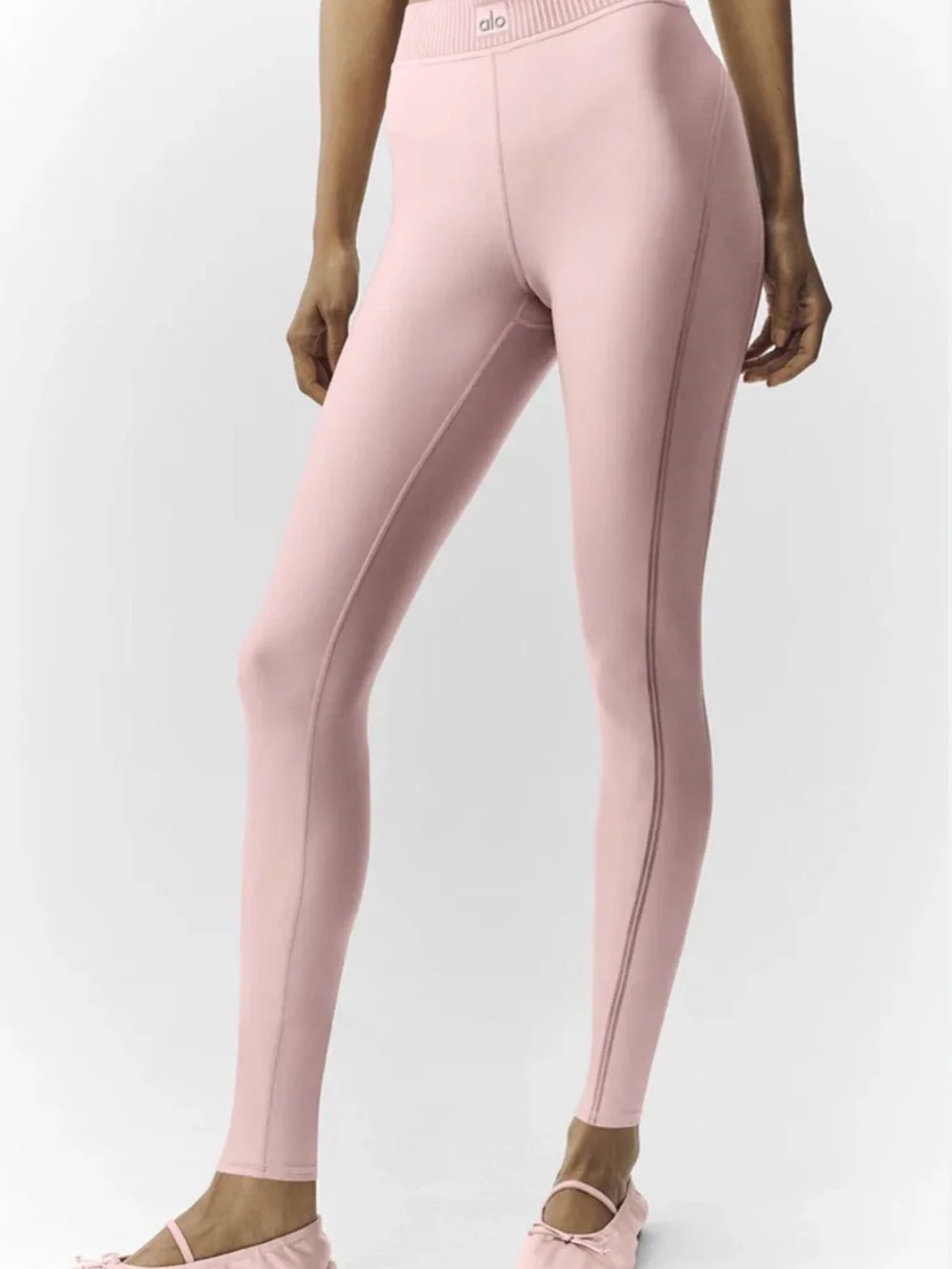 ALO YOGA Airlift High-Waist Line Up 7/8 Legging Pink Champagne NWOT